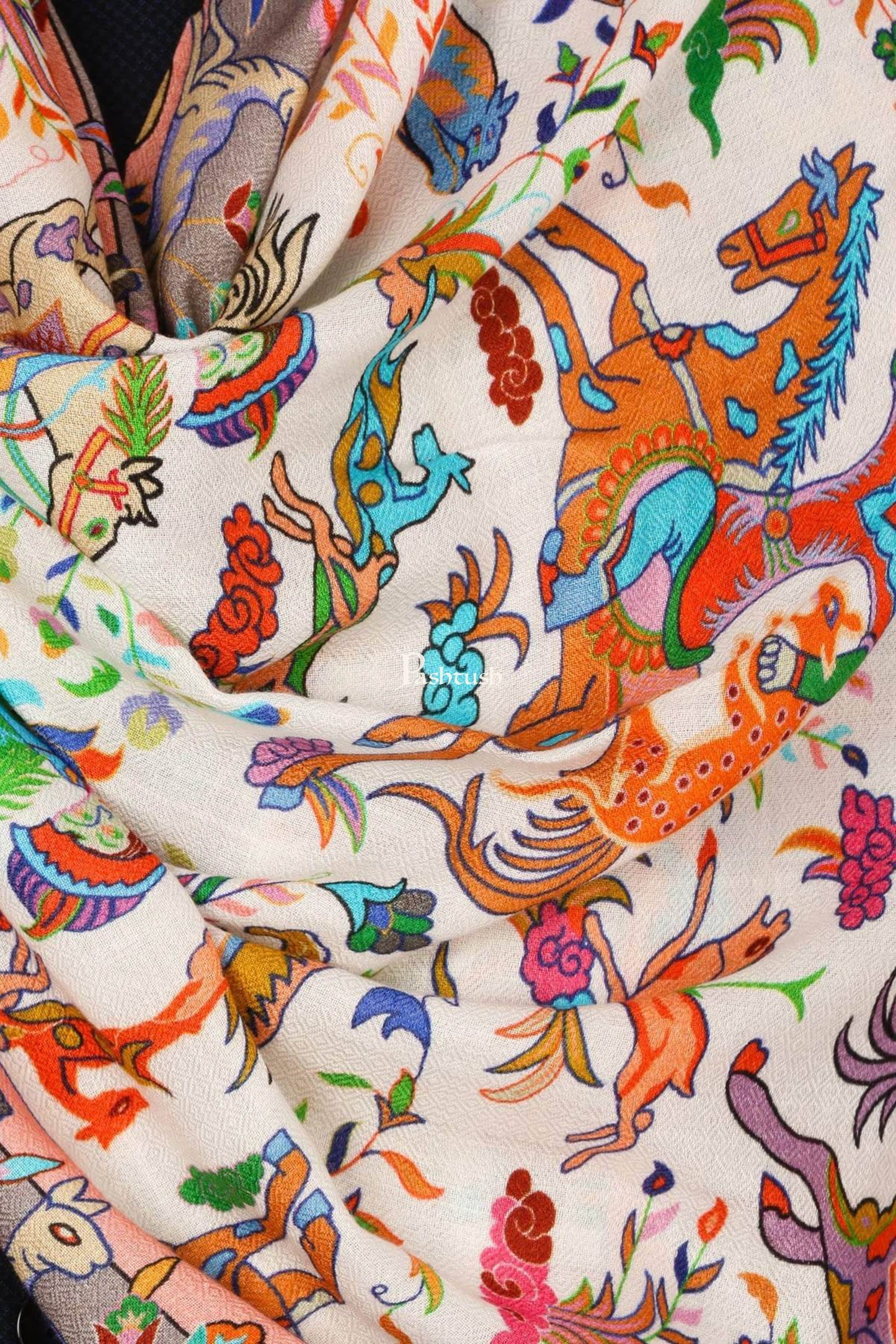 Pashtush India Mens Scarves Stoles and Mufflers Pashtush Mens Fine Soft Ethnic Stole - Multi Color