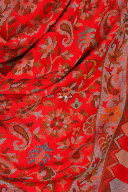 Pashtush India Mens Scarves Stoles and Mufflers Pashtush Mens Fine Soft Ethnic Stole - Red