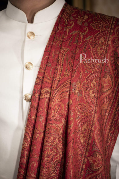 Pashtush India 100x200 Pashtush Mens fine Soft Ethnic Stole, Reversible