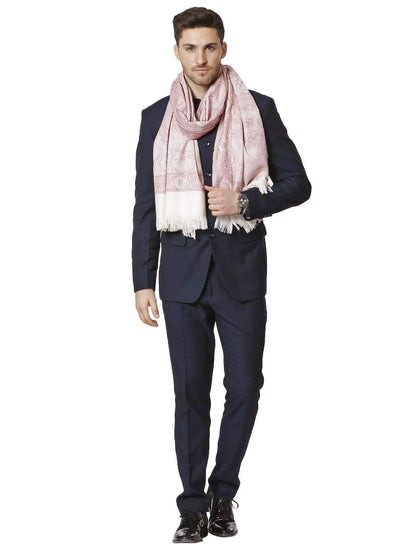 Pashtush India 100x200 PASHTUSH MENS FINE SOFT ETHNIC STOLE, REVERSIBLE