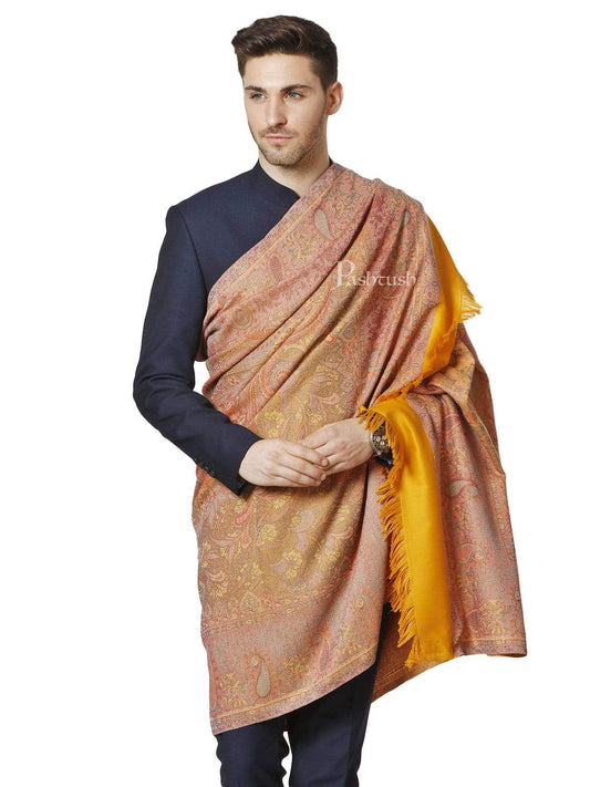 Pashtush India 100x200 Pashtush Mens Fine Soft Ethnic Stole, Reversible