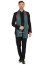 Pashtush India Mens Scarves Stoles and Mufflers Pashtush Mens Fine Soft Ethnic Stole - Seagreen dark