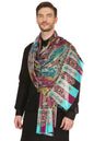 Pashtush India Mens Scarves Stoles and Mufflers Pashtush Mens Fine Soft Printed Stole, Mughal Darbar