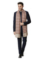 Pashtush India 70x200 Pashtush Mens Fine Wool Checkered Stole, Roseo Beige