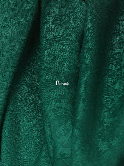 Pashtush India Mens Scarves Stoles and Mufflers Pashtush Mens Fine Wool Jacquard Muffler - Bottle Green