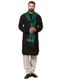 Pashtush India Mens Scarves Stoles and Mufflers Pashtush Mens Fine Wool Jacquard Muffler - Bottle Green