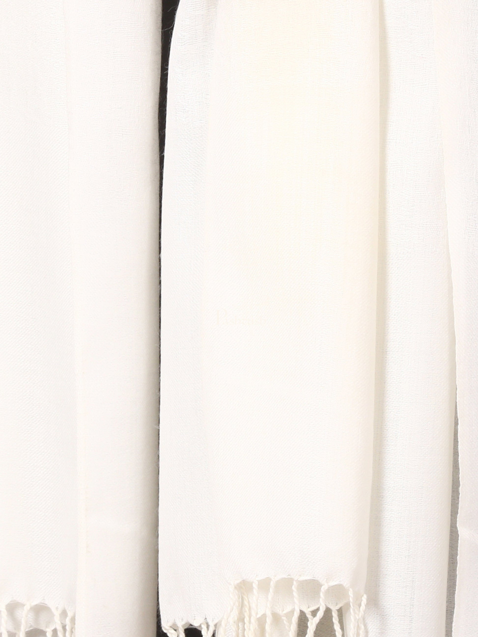 Pashtush India Mens Scarves Stoles and Mufflers Pashtush Mens Fine Wool Jacquard Muffler - Ivory