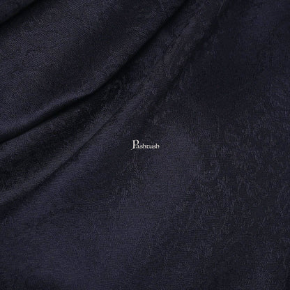 Pashtush India Mens Scarves Stoles and Mufflers Pashtush Mens Fine Wool Jacquard Muffler, Navy Blue