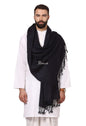Pashtush India Mens Scarves Stoles and Mufflers Pashtush Mens Fine Wool Jacquard Muffler, Navy Blue