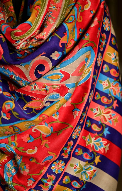 Pashtush India 114x228 Pashtush Mens Fine Wool, Kalamkari Printed Shawl, Multicoloured