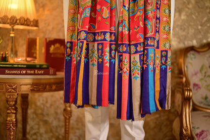 Pashtush India 114x228 Pashtush Mens Fine Wool, Kalamkari Printed Shawl, Multicoloured