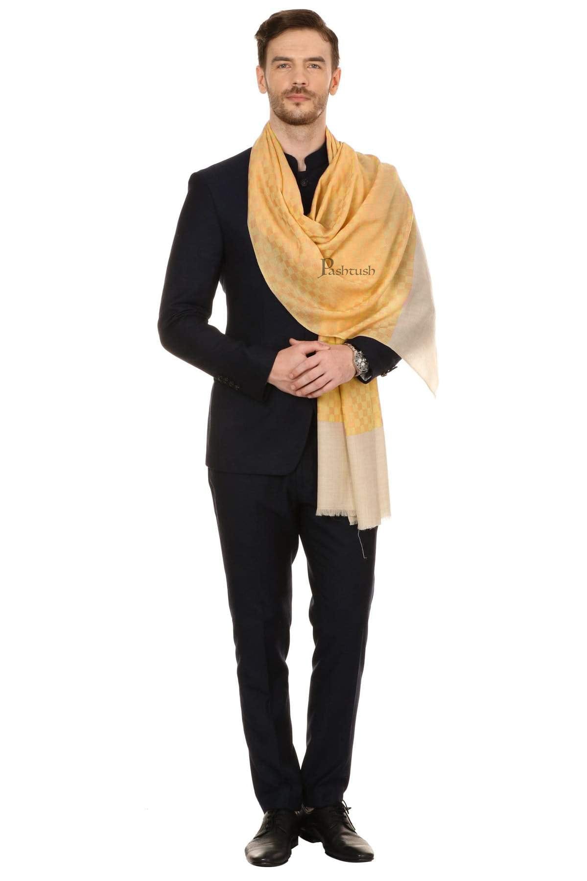 Pashtush India Mens Scarves Stoles and Mufflers Pashtush Mens Fine Wool Reversible Muffler, Soft And Warm