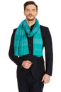 Pashtush India Mens Scarves Stoles and Mufflers Pashtush Mens Fine Wool Reversible Muffler, Soft And Warm - Bue