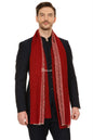 Pashtush India Mens Scarves Stoles and Mufflers Pashtush Mens Fine Wool Reversible Muffler, Soft And Warm - Crimson