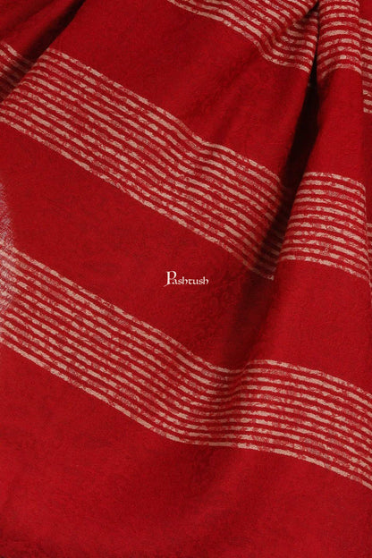 Pashtush India Mens Scarves Stoles and Mufflers Pashtush Mens Fine Wool Reversible Muffler, Soft And Warm - Deep Maroon