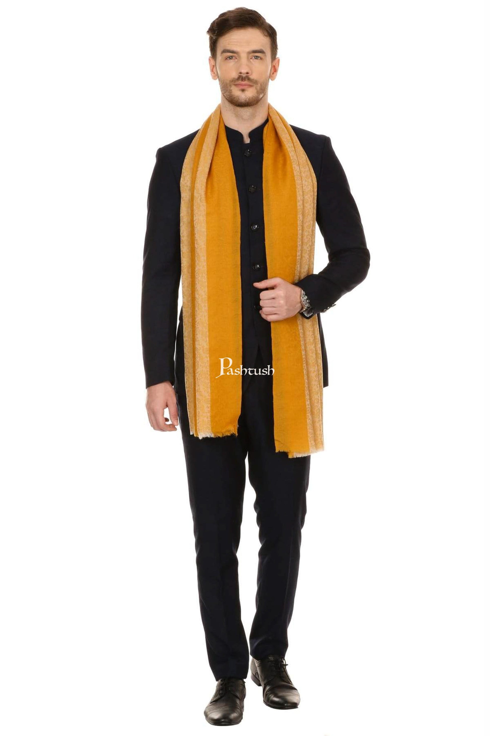 Pashtush India Mens Scarves Stoles and Mufflers Pashtush Mens Fine Wool Reversible Muffler, Soft And Warm - Tuscan Sun