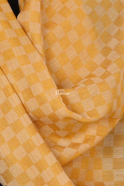 Pashtush India Mens Scarves Stoles and Mufflers Pashtush Mens Fine Wool Reversible Muffler, Soft And Warm - Yellow