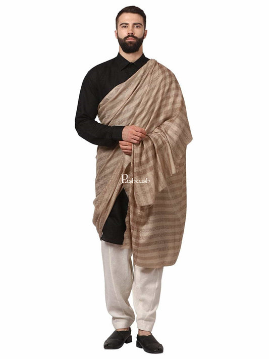 Pashtush India Mens Shawls Gents Shawl Pashtush Mens Fine Wool Shawl, Checks, Extra Soft And Warm