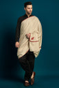 Pashtush India Mens Shawls Gents Shawl Pashtush Mens Fine Wool Shawl, Kingri Design, Beige