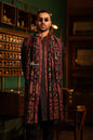 Pashtush India Mens Shawls Gents Shawl Pashtush Mens Fine Wool Shawl, Royal Darbar Woven Design, Black