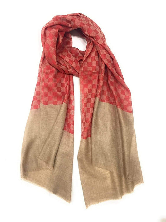 Pashtush India 70x200 Pashtush Mens Fine Wool Stole, Extra-soft Cashmere Feel, Red