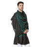 Pashtush India 70x200 Pashtush Mens Fine Wool Stole, Ikkat Design, Azure Green