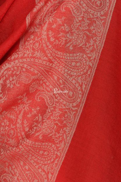 Pashtush India Mens Scarves Stoles and Mufflers Pashtush Mens Fine Wool Stole, Red