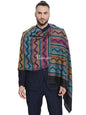 Pashtush India 70x200 Pashtush Mens Fine Wool Striped Muffler, Soft and Warm Stole Scarf