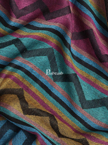 Pashtush India 70x200 Pashtush Mens Fine Wool Striped Muffler, Soft and Warm Stole Scarf