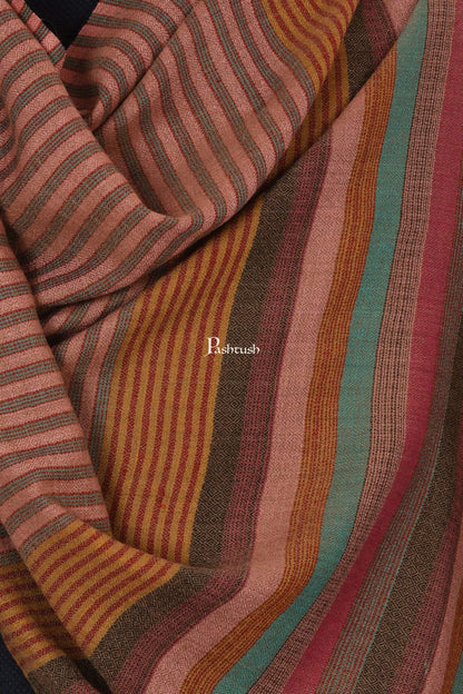 Pashtush India Mens Scarves Stoles and Mufflers Pashtush Mens Fine Wool Striped Muffler, Soft And Warm Stole Scarf