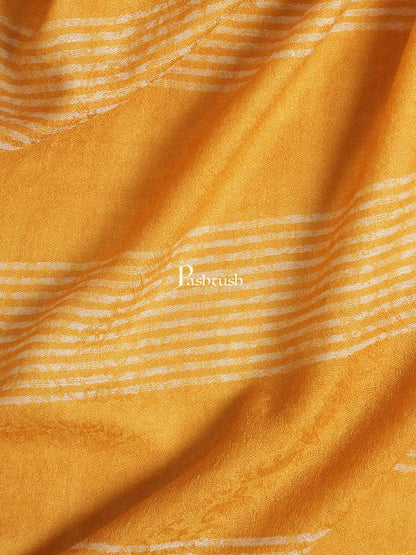 Pashtush India 70x200 Pashtush Mens Fine Wool Striped Muffler, Soft and Warm Stole Scarf, yellow