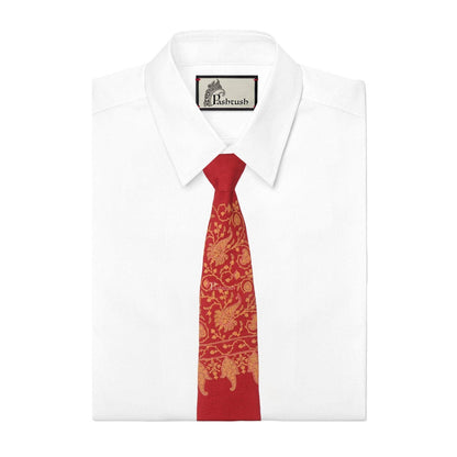 Pashtush India Mens Neckties Ties for Men Pashtush mens Fine Wool tie, Embroidered design, Maroon