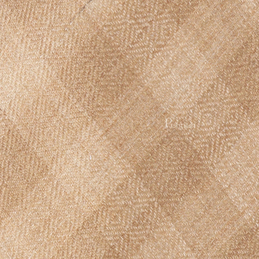Pashtush India Mens Neckties Ties for Men Pashtush mens Fine Wool tie, Smart Checkered design, Beige