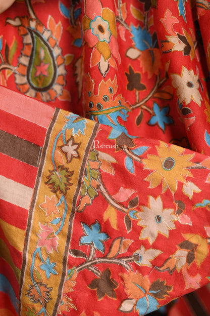 Pashtush India 70x200 Pashtush Mens Hand Embroidery Kalamkari Stole