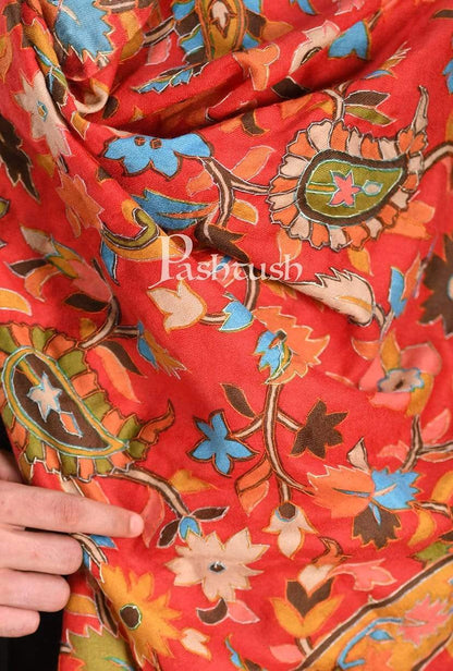 Pashtush India 70x200 Pashtush Mens Hand Embroidery Kalamkari Stole