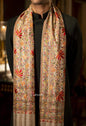Pashtush India 70x200 Pashtush Mens Hand Embroidery Nalki Stole, Multicoloured