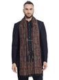 Pashtush India 100x200 Pashtush Mens Jacquard Ambi Stole, Warm and soft, Faux Pashmina - Black
