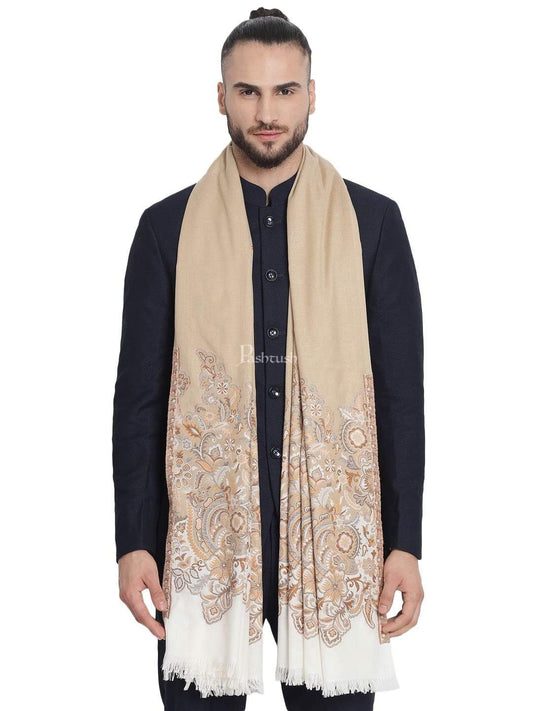 Pashtush India 100x200 Pashtush Mens Jacquard Palla Stole, Warm and soft, Faux Pashmina