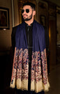 Pashtush India 100x200 Pashtush Mens Jamawar Floral Jacquard Shawl, Faux Pashmina, black