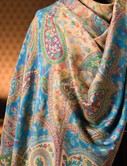 Pashtush India 100x200 Pashtush Mens Kaani Shawl, Faux Pashmina, Soft And Warm, Barabic Blue