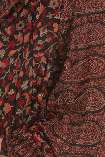 Pashtush India 127x254 Pashtush Mens Kaani Shawl, Mens Lohi, Full Size, Blended Wool, Black