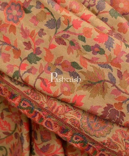 Pashtush Store Shawl Pashtush Mens Kaani Shawl, Mens Lohi, Fine Wool, Full Size - Beige