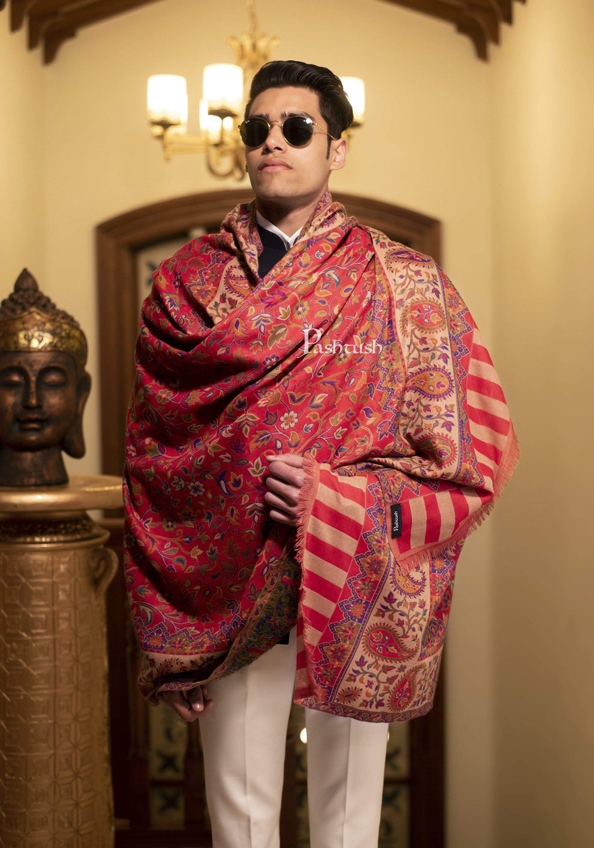 Pashtush India 100x200 Pashtush Mens Kaani Stole, Faux Pashmina, Soft and Warm