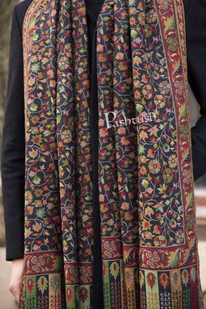 Pashtush India 100x200 Pashtush Mens Kaani Stole, Faux Pashmina, Soft and Warm, Black