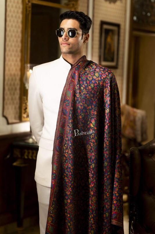 Pashtush India 100x200 Pashtush Mens Kaani Stole, Faux Pashmina, Soft and Warm, Multi coloured