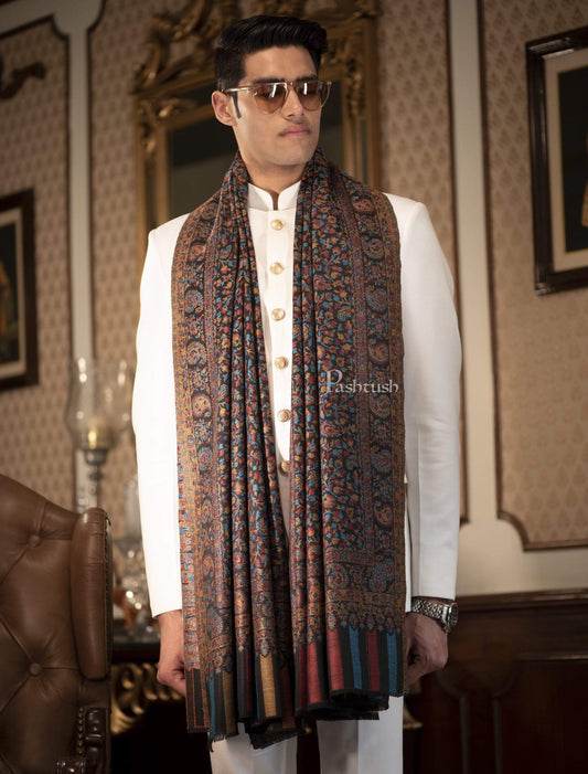 Pashtush India 100x200 Pashtush Mens Kaani Stole, Faux Pashmina, Soft and Warm, Multi Coloured