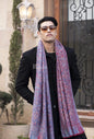 Pashtush India 70x200 Pashtush Mens Kaani Weave Stole, Fine Wool, Reversible, Azure
