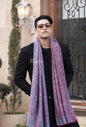 Pashtush India 70x200 Pashtush Mens Kaani Weave Stole, Fine Wool, Reversible, Azure