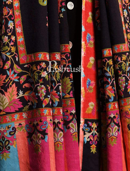 Pashtush India 114x228 Pashtush Mens Kalamkari Printed Shawl, Medium, Soft and Warm