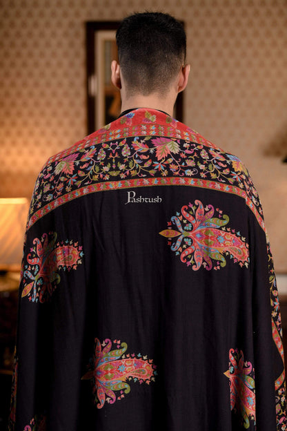 Pashtush India 114x228 Pashtush Mens Kalamkari Printed Shawl, Medium, Soft and Warm
